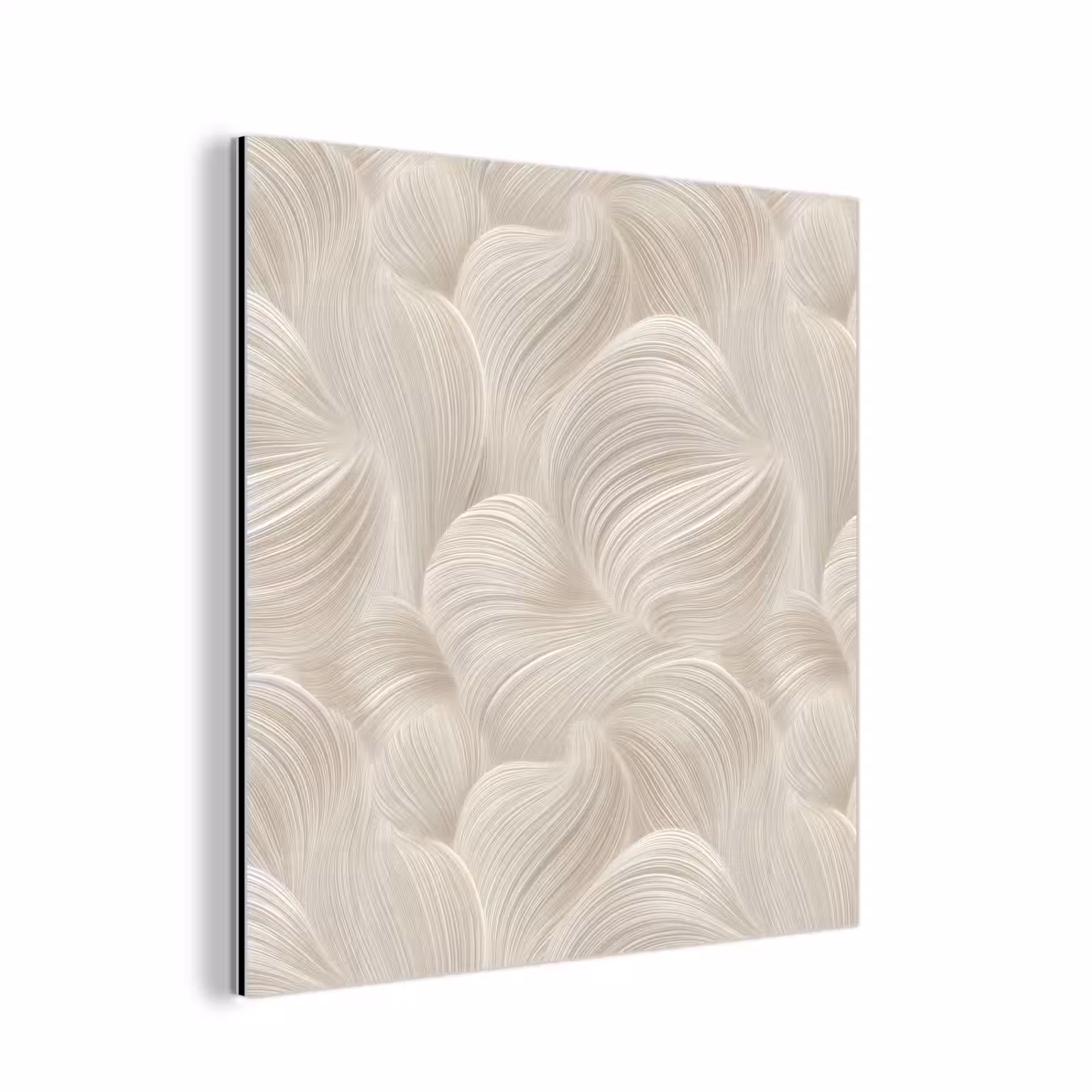 Aluminium schilderij - Lijnen - Waaier - Beige — 1