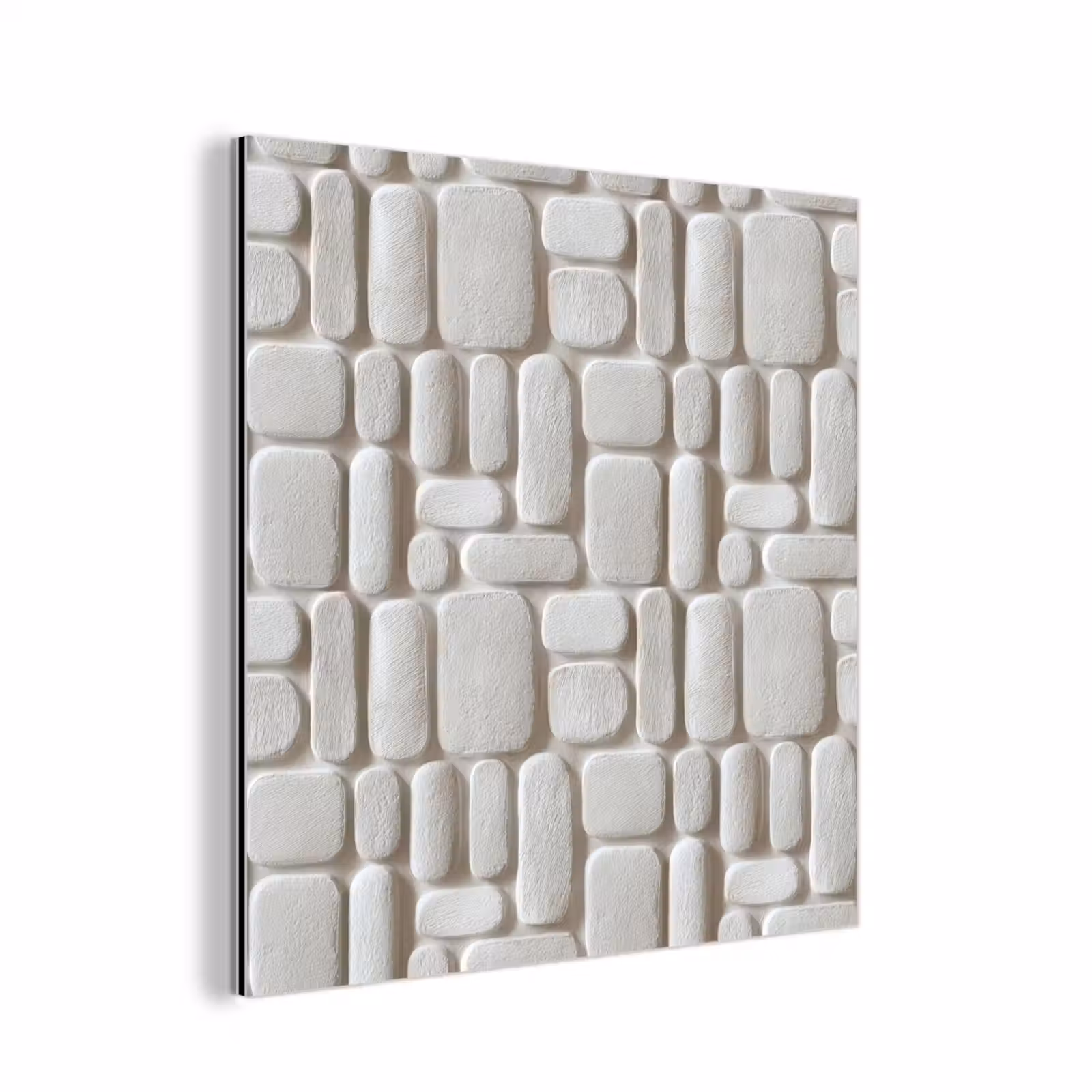 Aluminium schilderij - Reliëf - Structuur - Wit — 1