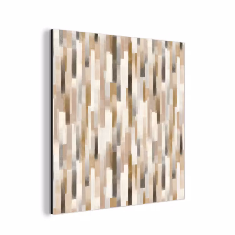 Aluminium schilderij - Abstract - Patroon - Kwaststreken — 1