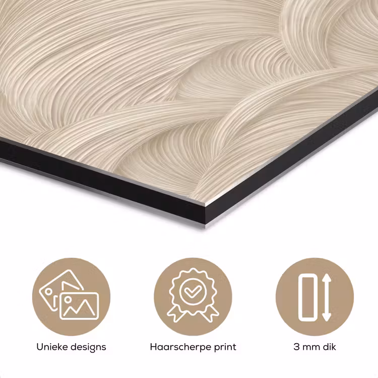 Aluminium schilderij - Bogen - Patroon - Beige — 7