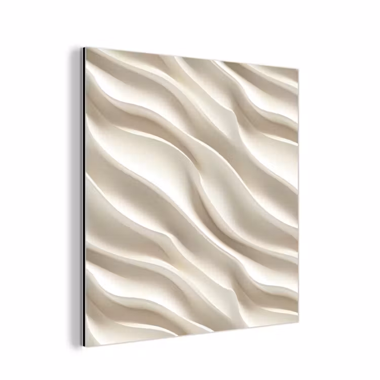 Aluminium schilderij - Diagonaal - Golven - Crème — 1