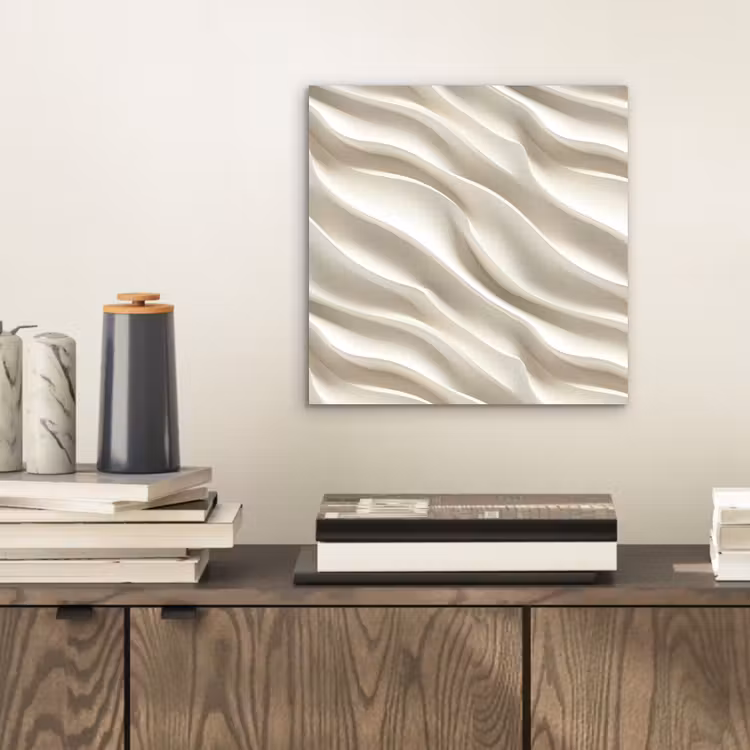 Aluminium schilderij - Diagonaal - Golven - Crème — 2
