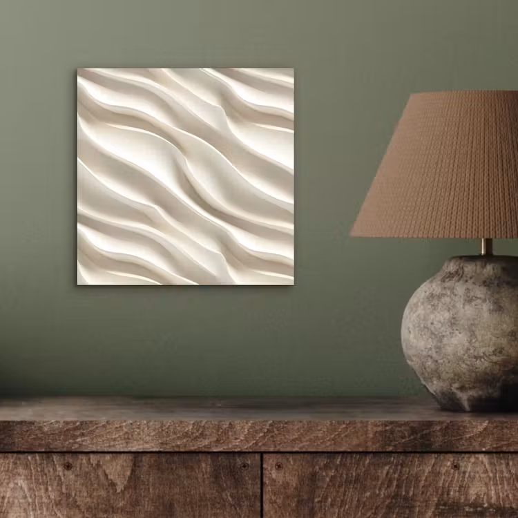 Aluminium schilderij - Diagonaal - Golven - Crème — 3