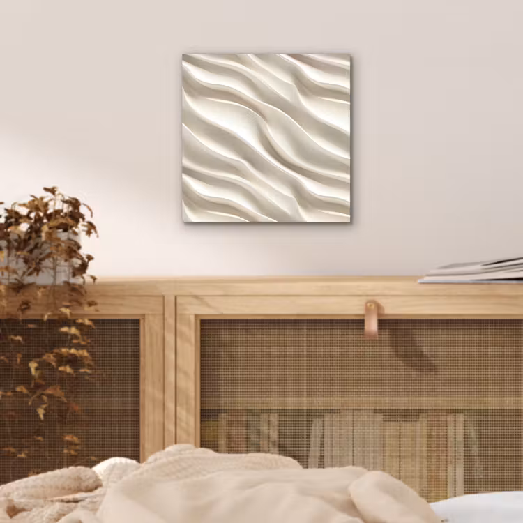 Aluminium schilderij - Diagonaal - Golven - Crème — 4