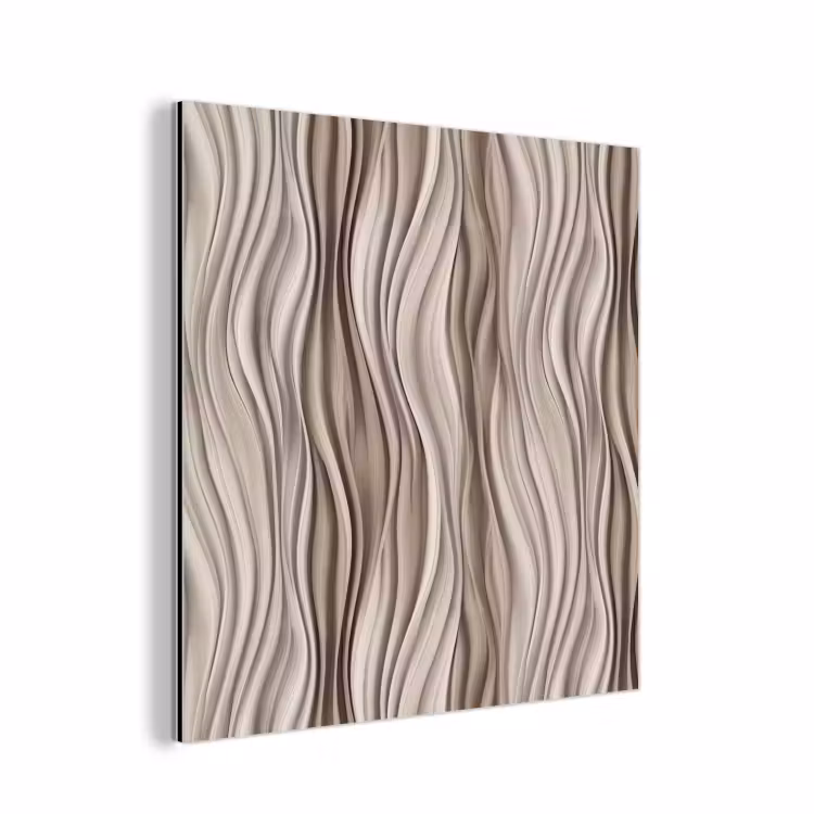 Aluminium schilderij - Golven - 3D - Crème — 1