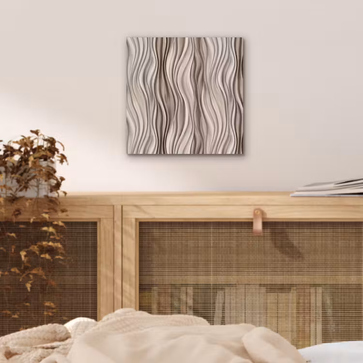 Aluminium schilderij - Golven - 3D - Crème — 4