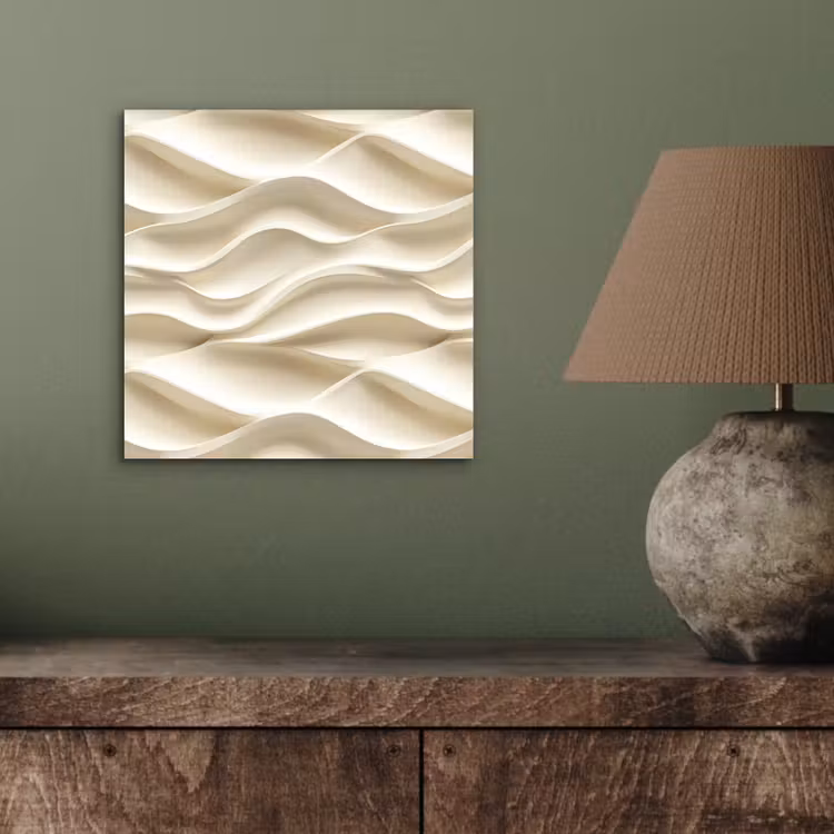 Aluminium schilderij - Lijnen - Golvend - Crème — 3
