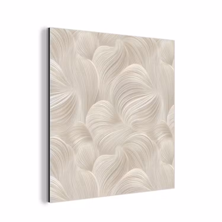 Aluminium schilderij - Lijnen - Waaier - Beige — 1