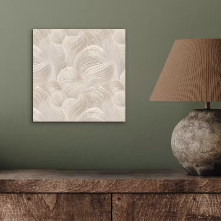Aluminium schilderij - Lijnen - Waaier - Beige — 3