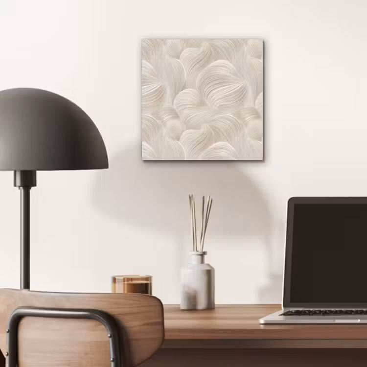 Aluminium schilderij - Lijnen - Waaier - Beige — 6