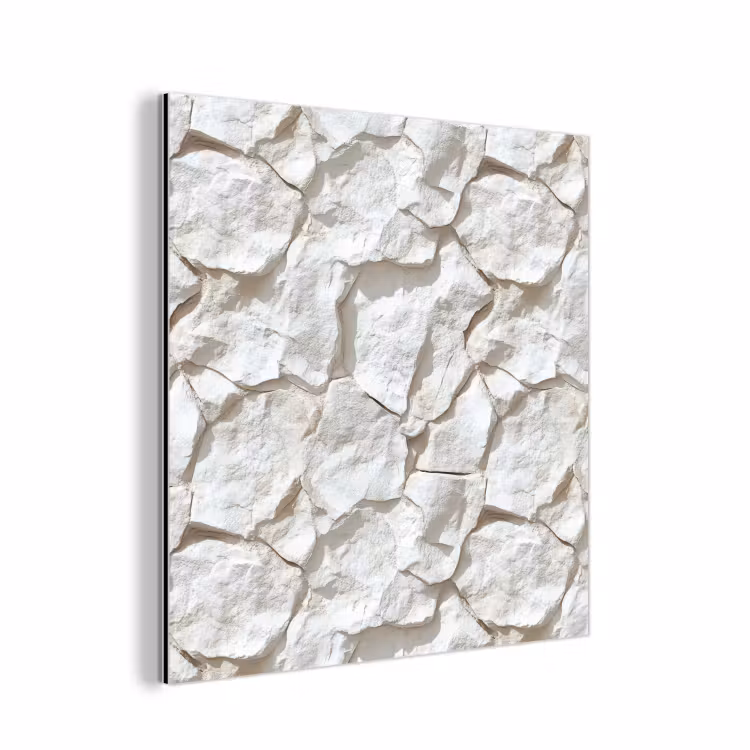 Aluminium schilderij - Structuur - Rots - Wit — 1
