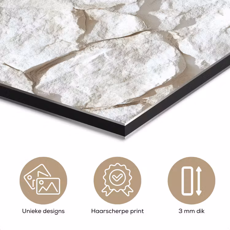 Aluminium schilderij - Structuur - Rots - Wit — 7