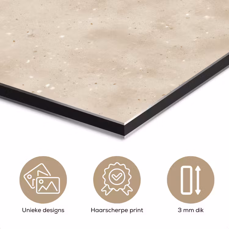 Aluminium schilderij - Structuur - Spikkels - Beige — 7