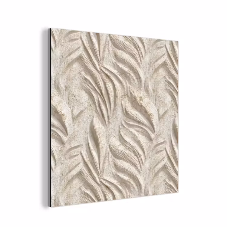 Aluminium schilderij - Textuur - Reliëf - Beige — 1