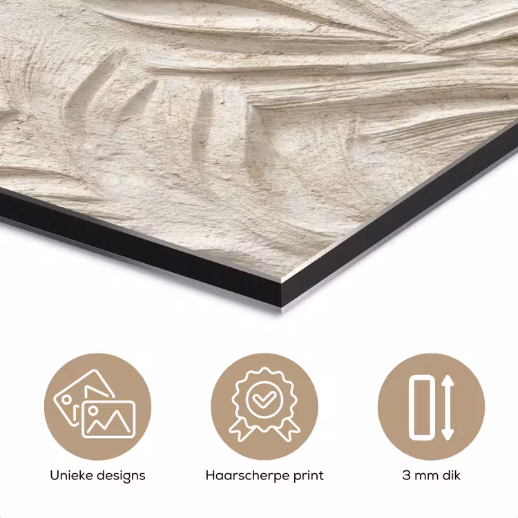 Aluminium schilderij - Textuur - Reliëf - Beige — 7