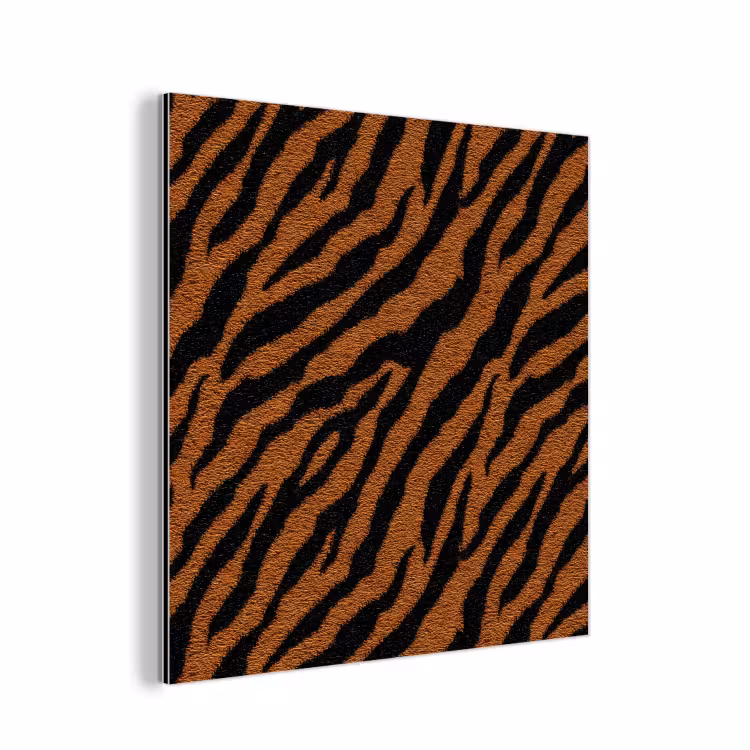 Aluminium schilderij - Tijger - Zwart - Vacht — 1