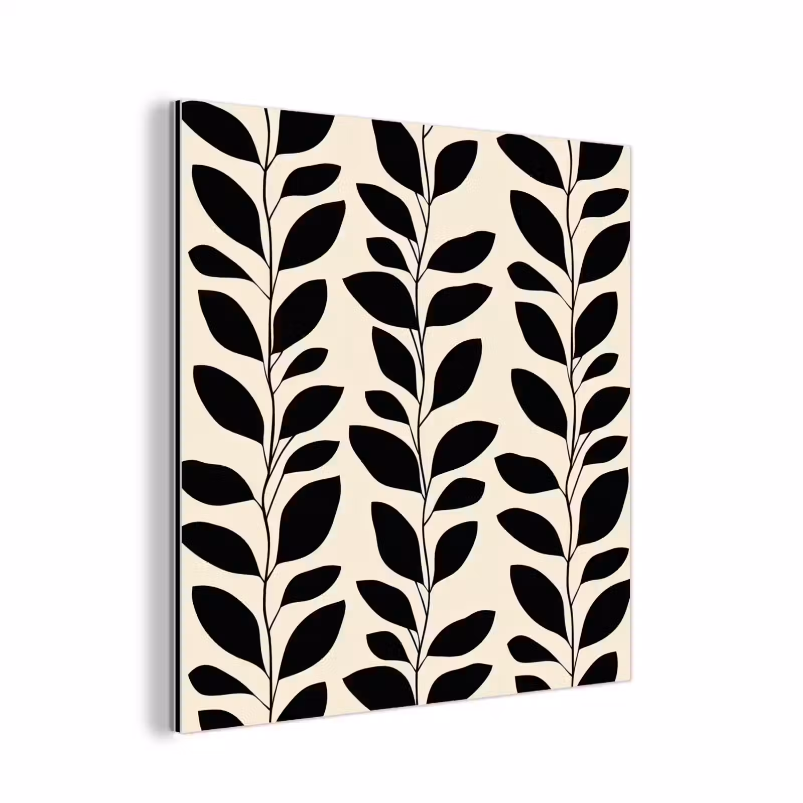 Aluminium schilderij - Botanisch - Dessin - Zwart - Beige — 1