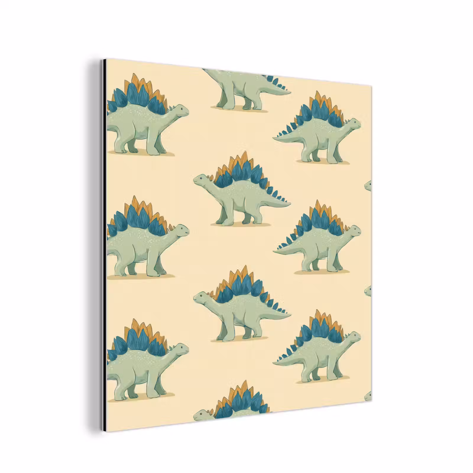 Aluminium schilderij - Dino - Patroon - Groen — 1
