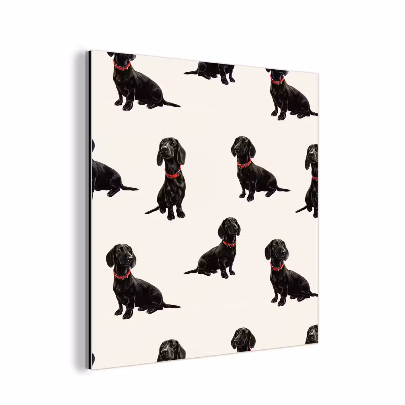 Aluminium schilderij - Hond - Patroon - Zwart — 1