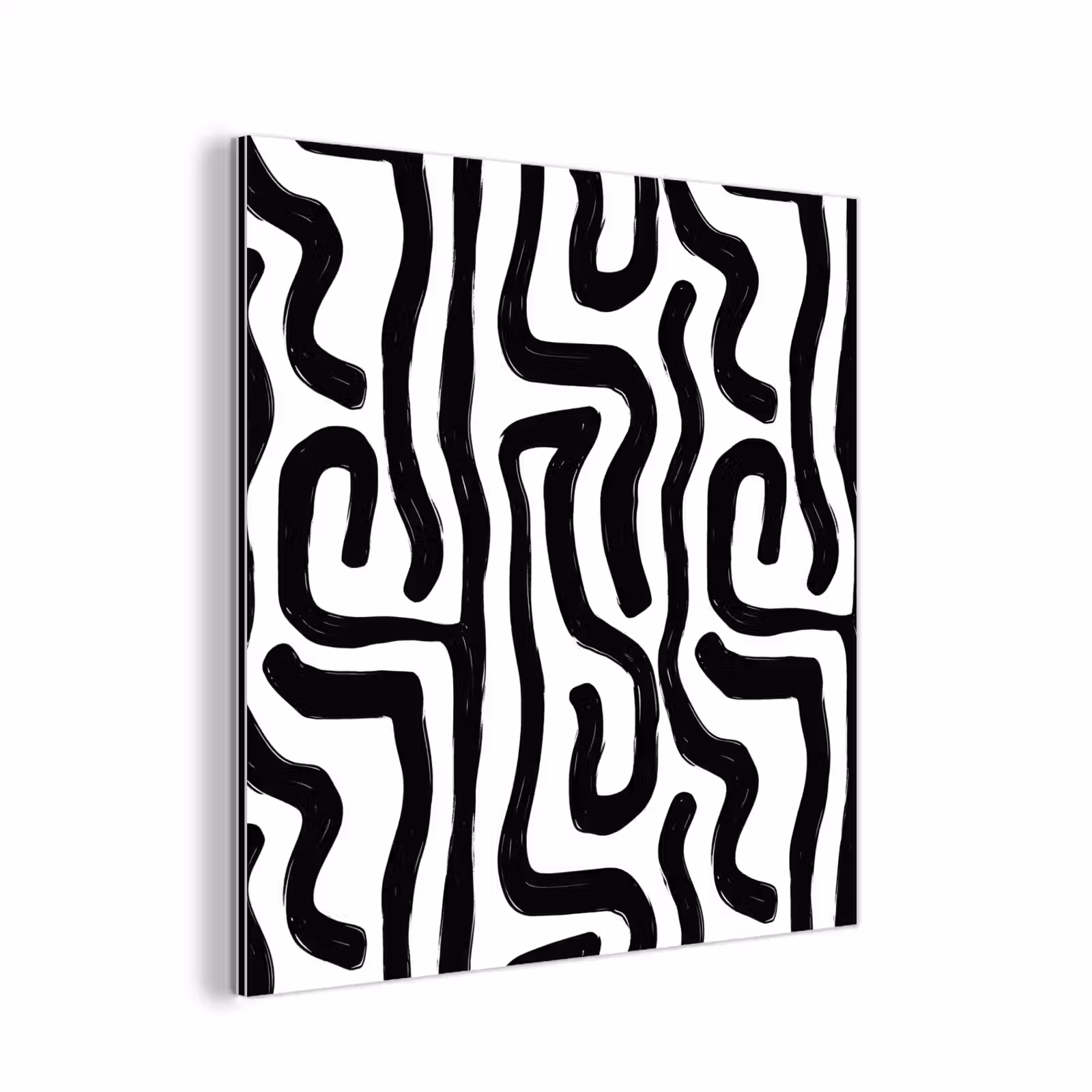 Aluminium schilderij - Modern - Lijnen - Zwart — 1