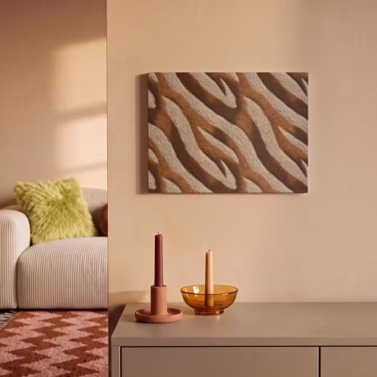 Akoestisch schilderij - Zebra - Bruin - Patroon — 2