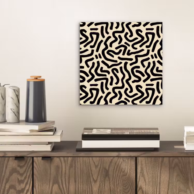 Aluminium schilderij - Abstract - Lijnen - Zwart — 2
