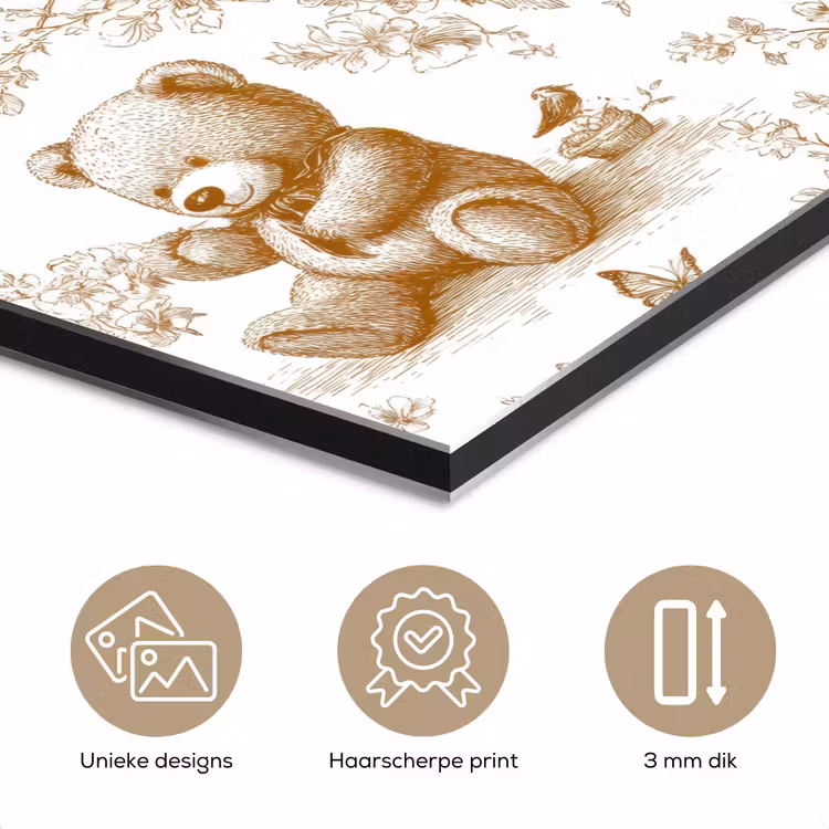 Aluminium schilderij - Beer - Tijdloos - Bruin — 7