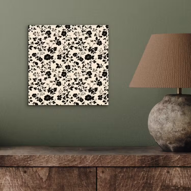 Aluminium schilderij - Bloemen - Dessin - Zwart — 3