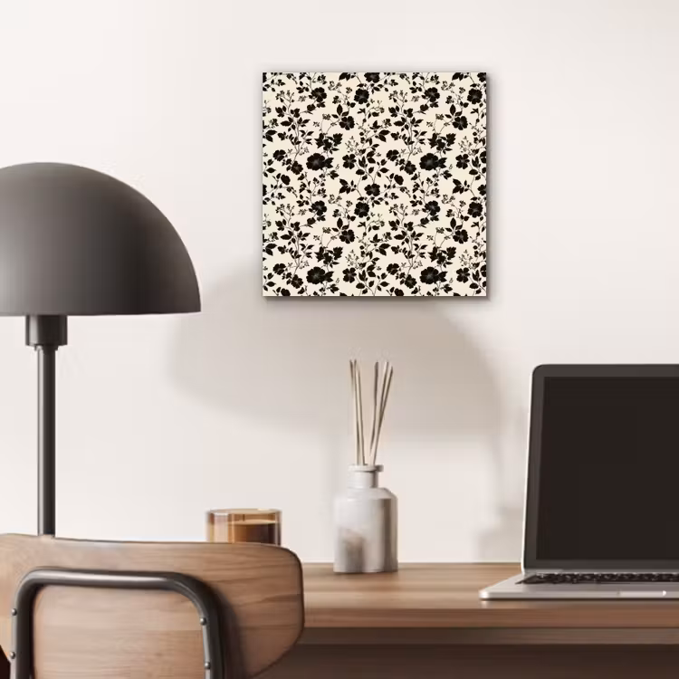 Aluminium schilderij - Bloemen - Dessin - Zwart — 6