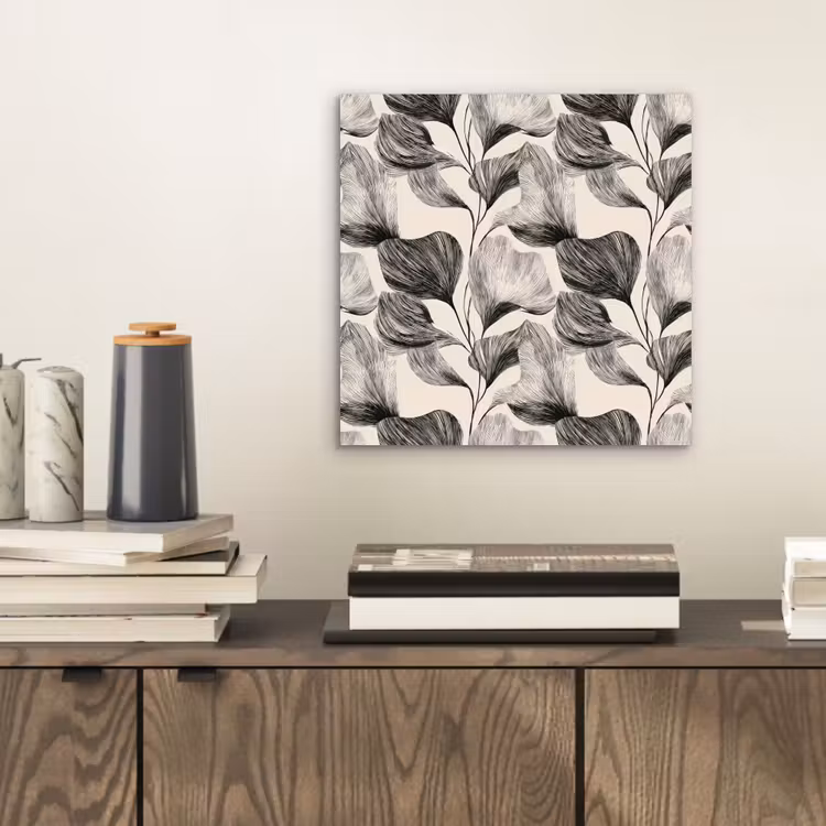 Aluminium schilderij - Botanisch - Bladeren - Zwart — 2
