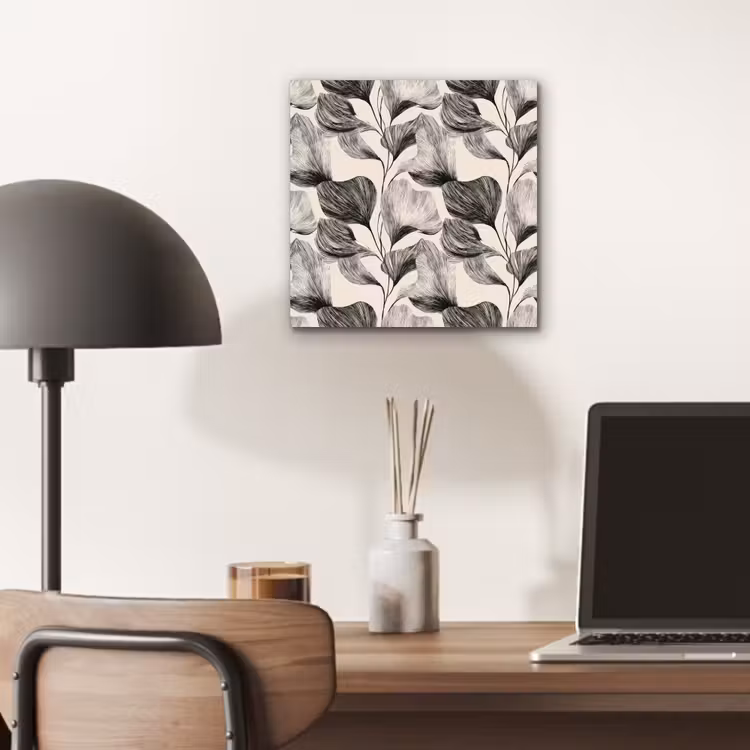 Aluminium schilderij - Botanisch - Bladeren - Zwart — 6
