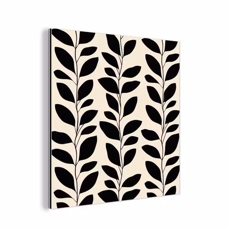 Aluminium schilderij - Botanisch - Dessin - Zwart - Beige — 1