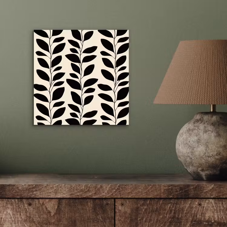 Aluminium schilderij - Botanisch - Dessin - Zwart - Beige — 3