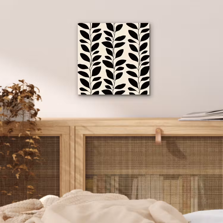 Aluminium schilderij - Botanisch - Dessin - Zwart - Beige — 4