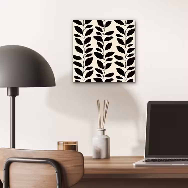 Aluminium schilderij - Botanisch - Dessin - Zwart - Beige — 6