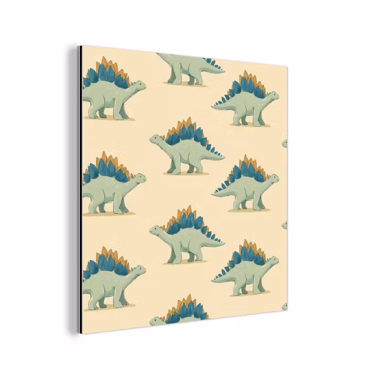 Aluminium schilderij - Dino - Patroon - Groen — 1