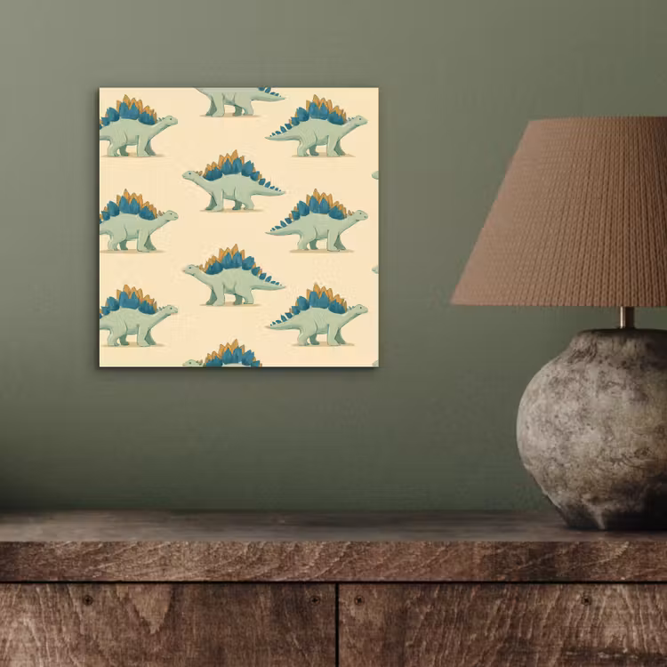 Aluminium schilderij - Dino - Patroon - Groen — 3