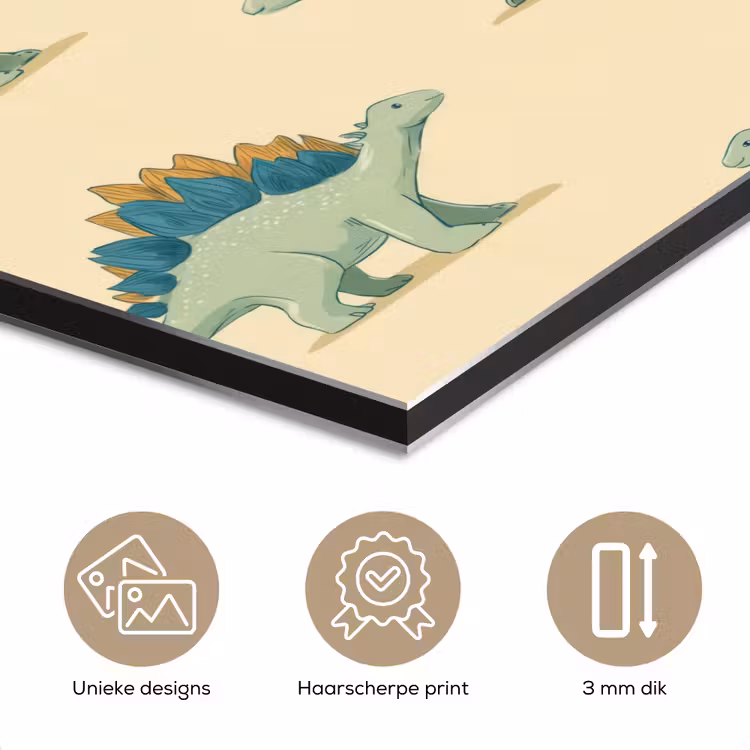 Aluminium schilderij - Dino - Patroon - Groen — 7