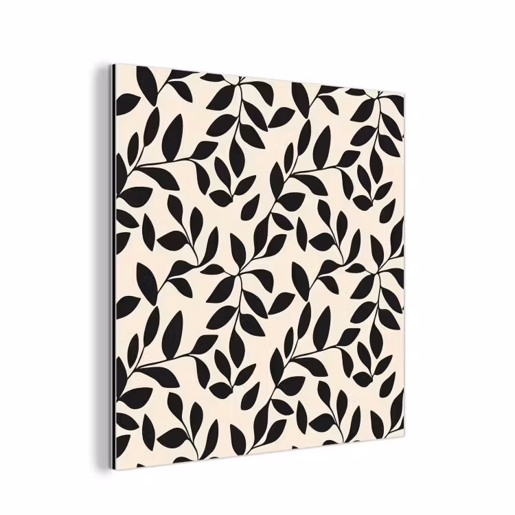 Aluminium schilderij - Elegant - Patroon - Zwart - Beige — 1