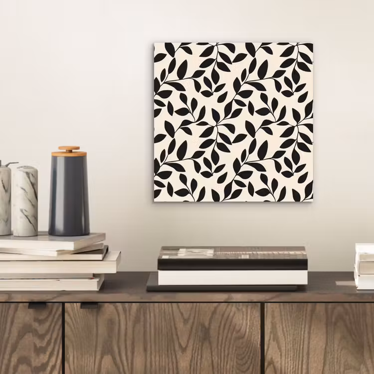 Aluminium schilderij - Elegant - Patroon - Zwart - Beige — 2
