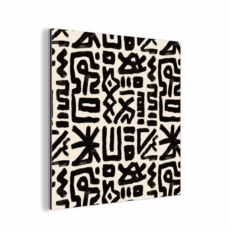 Aluminium schilderij - Geometrisch - Figuren - Zwart — 1