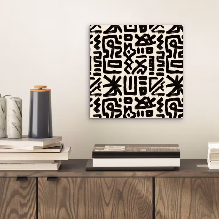 Aluminium schilderij - Geometrisch - Figuren - Zwart — 2