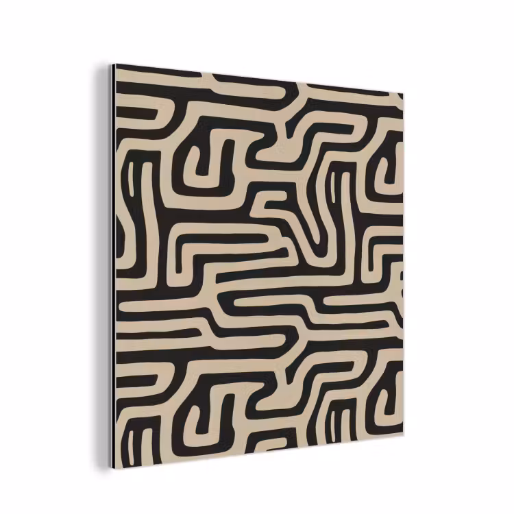Aluminium schilderij - Grafisch - Lijnen - Zwart — 1
