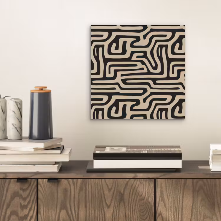 Aluminium schilderij - Grafisch - Lijnen - Zwart — 2