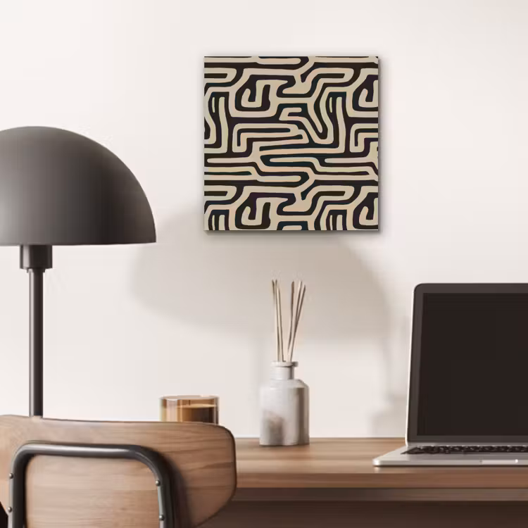 Aluminium schilderij - Grafisch - Lijnen - Zwart — 6