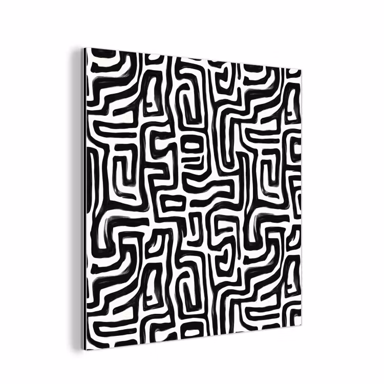 Aluminium schilderij - Grafisch - Lijnen - Zwart - Wit — 1