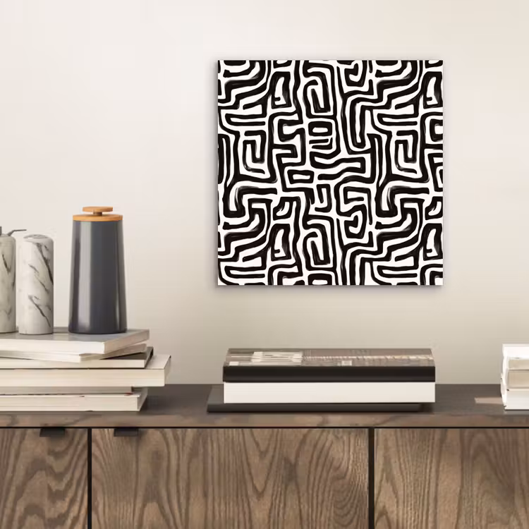 Aluminium schilderij - Grafisch - Lijnen - Zwart - Wit — 2