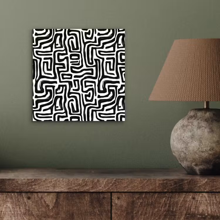 Aluminium schilderij - Grafisch - Lijnen - Zwart - Wit — 3