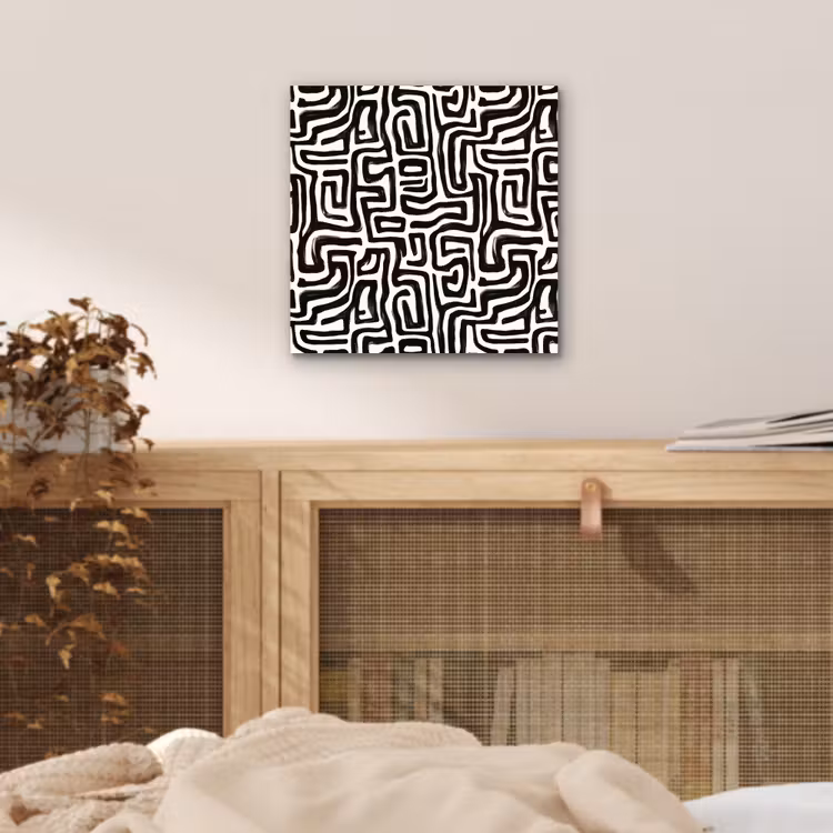 Aluminium schilderij - Grafisch - Lijnen - Zwart - Wit — 4