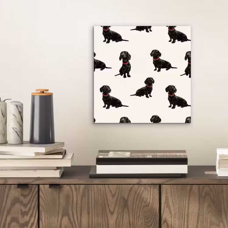 Aluminium schilderij - Hond - Patroon - Zwart — 2